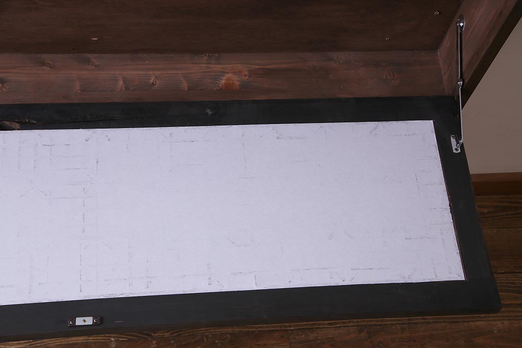 アンティーク照明　ラフジュ工房オリジナル　古建具リメイク　片面ガラス　組子の欄間を使った壁付け照明(ウォールランプ)(R-037623)