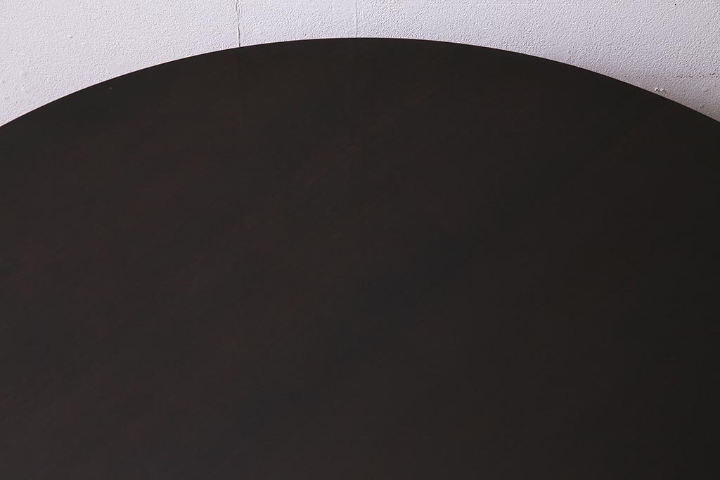 中古　松本民芸家具　D型ペディスタイル卓　洗練された佇まいのラウンドテーブル(ダイニングテーブル)(定価約22万5千円)(R-037644)