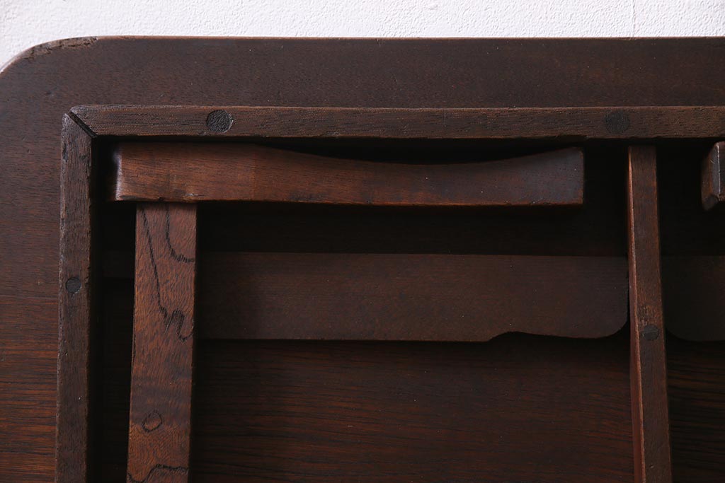 アンティーク家具　和製アンティーク　昭和初期　栓材　素朴なぬくもりが魅力のレトロな角ちゃぶ台(座卓、ローテーブル、花台)(R-037651)