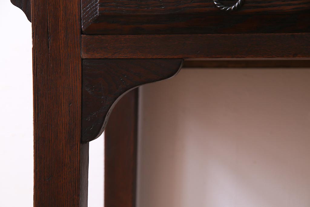 アンティーク家具　イギリスアンティーク　オーク材　クラシカルな雰囲気が魅力のワークデスク(作業台、在宅ワーク、在宅用)(R-037656)