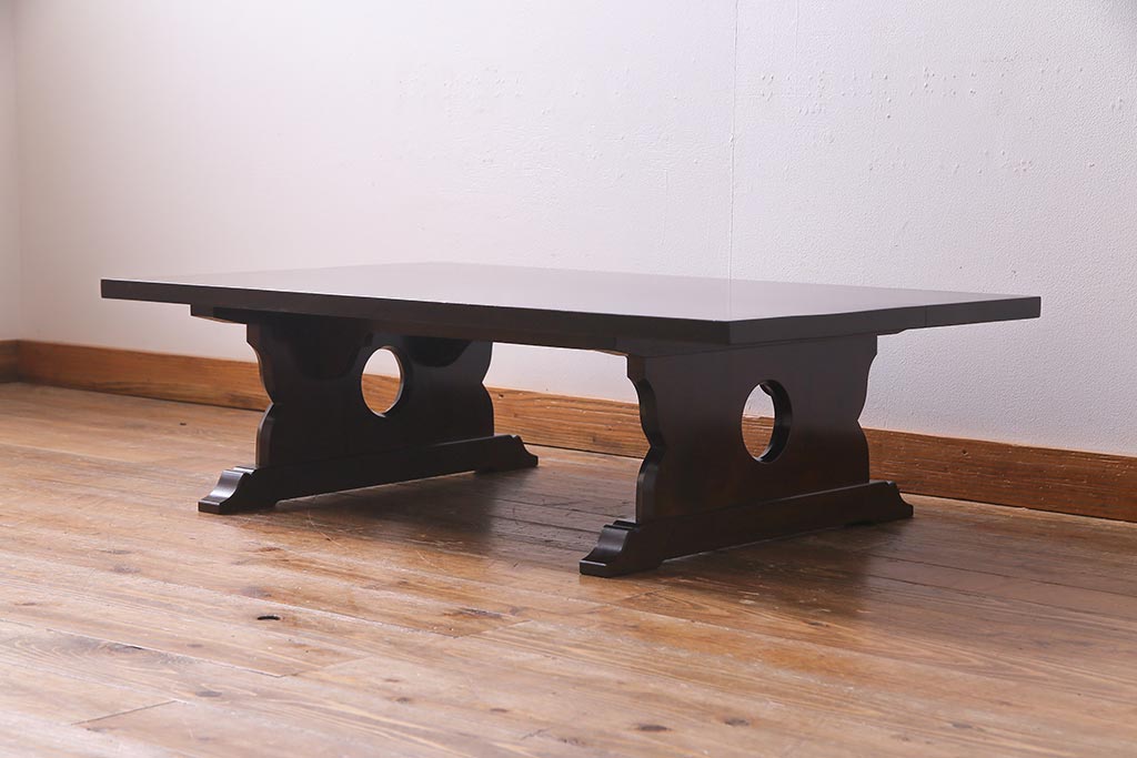 中古　松本民芸家具　#10型　洗練されたデザインが目を引く折りたたみ座卓(ちゃぶ台、文机、ローテーブル)(R-037659)