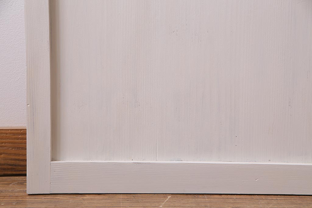 アンティーク家具　昭和初期　すりガラス　ナチュラルインテリアにぴったりなペイントガラス戸2枚セット(引き戸、建具)(R-037671)