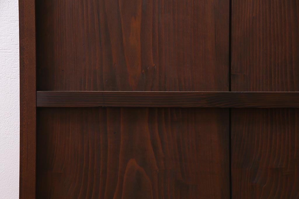 アンティーク建具　昭和初期　当店オリジナルガラス入り　趣溢れる和レトロな木製扉(ガラス扉、ドア)(R-037677)