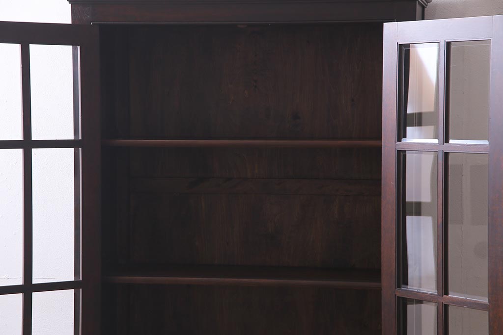 中古美品　松本民芸家具　シックなインテリアと相性の良いC型書棚(ブックケース、本棚、本箱、飾り棚)(定価約63万円)