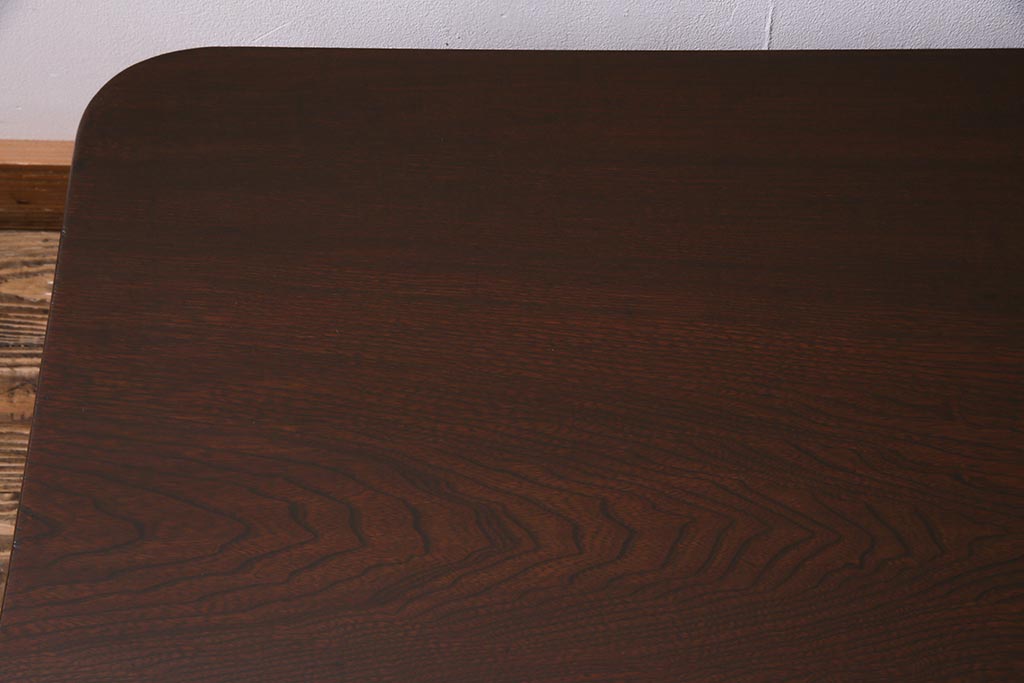 アンティーク家具　和製アンティーク　昭和初期　栓材　素朴なぬくもりが魅力のレトロな角ちゃぶ台(座卓、ローテーブル、花台)(R-037689)