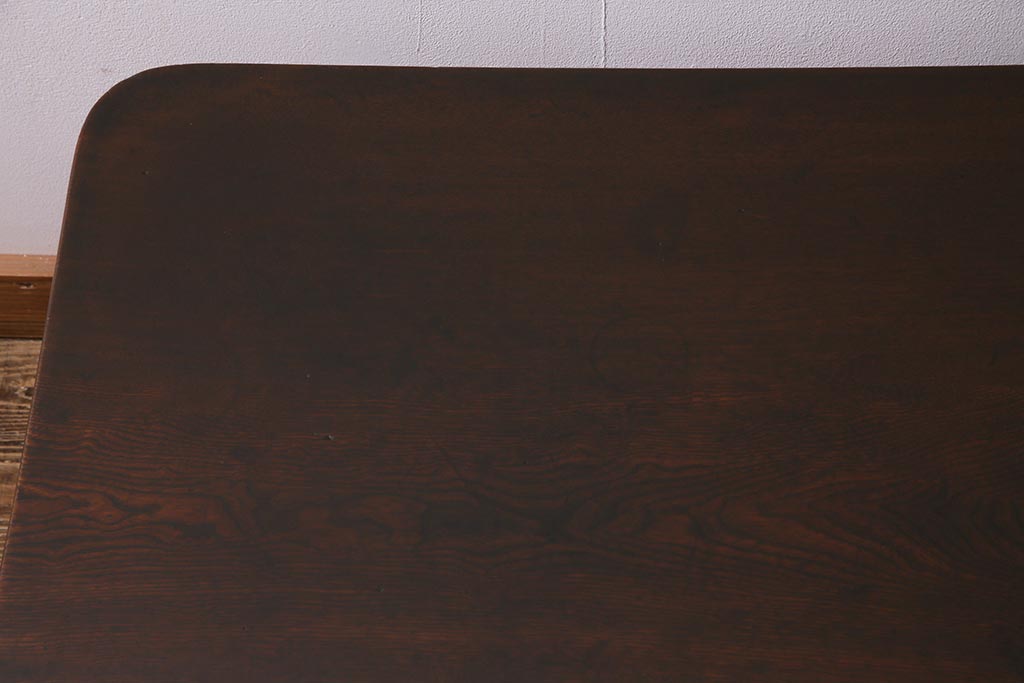 レトロ家具　ちゃぶ台リメイク　栓材　味のあるシンプルなセンターテーブル(ローテーブル)(R-037694)