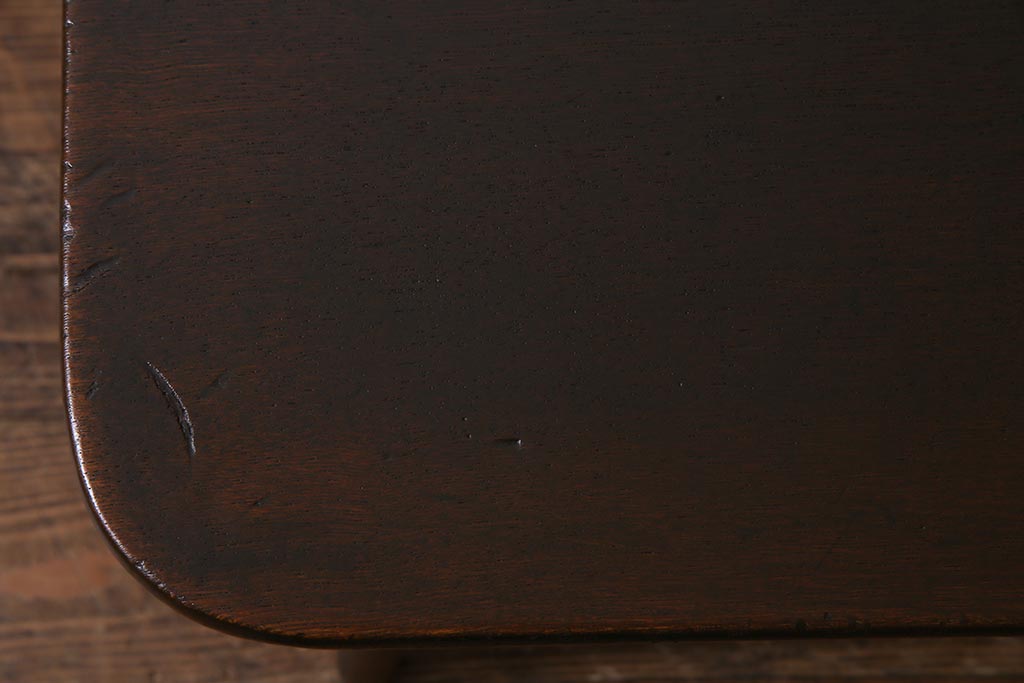 レトロ家具　ちゃぶ台リメイク　栓材　味のあるシンプルなセンターテーブル(ローテーブル)(R-037694)