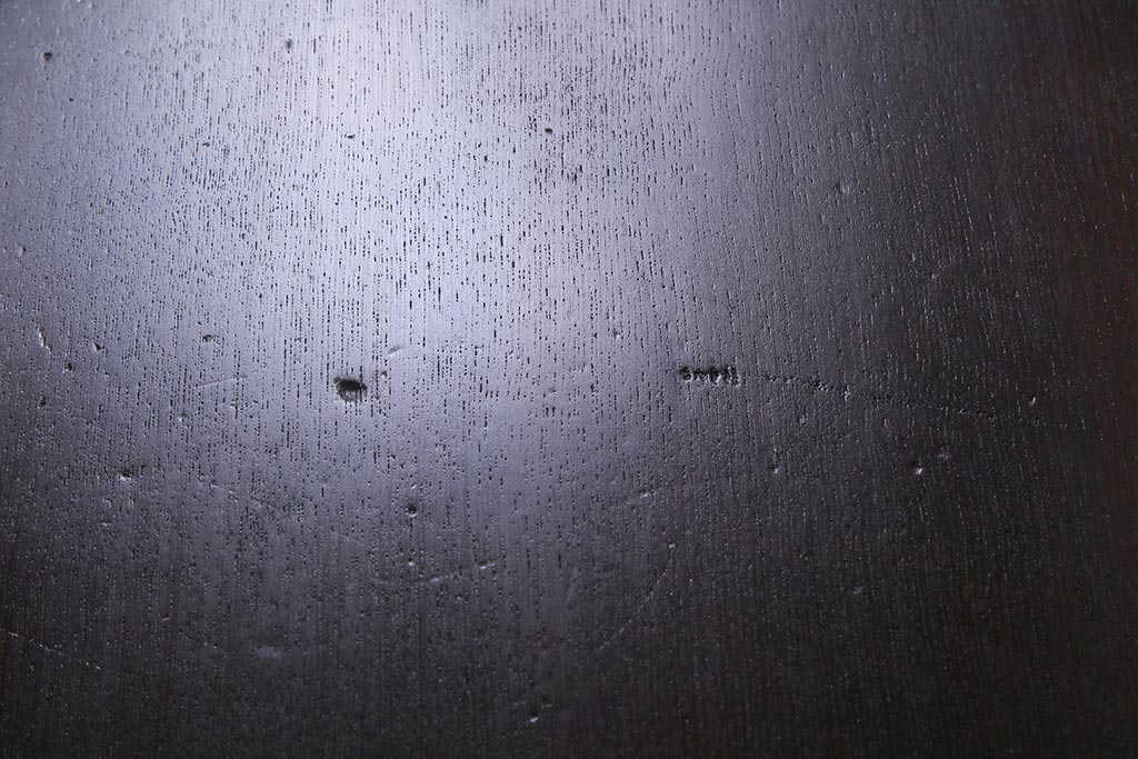 レトロ家具　ちゃぶ台リメイク　栓材　味のあるシンプルなセンターテーブル(ローテーブル)(R-037694)