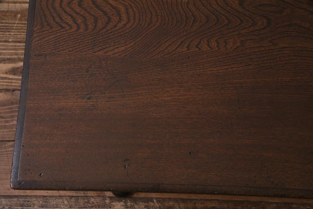 アンティーク家具　和製アンティーク　大正昭和初期　栓材　大正ロマンの空気を醸すシックな文机(ローテーブル、センターテーブル)(R-037735)