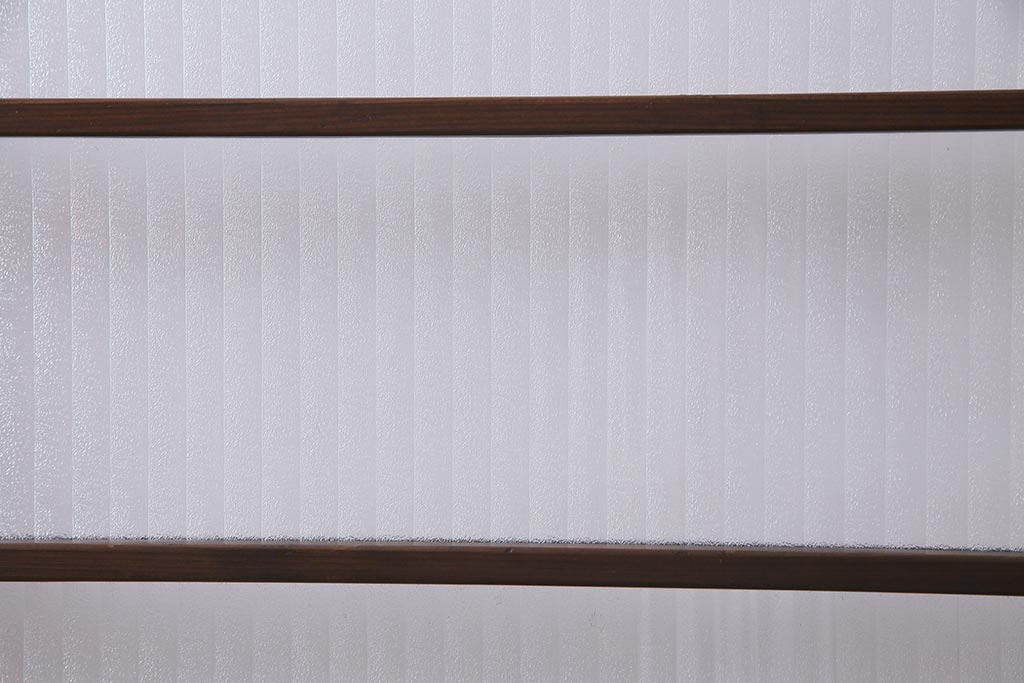 アンティーク建具　銀モールガラス　レトロであたたかみのあるガラス戸2枚セット(引き戸)(R-037737)