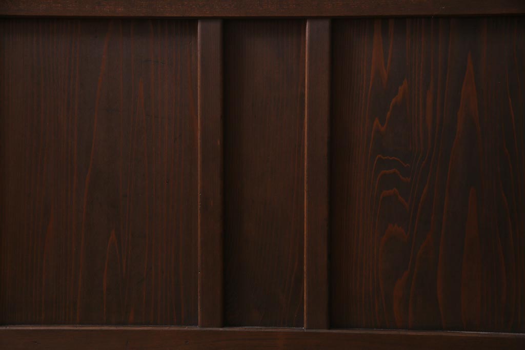 アンティーク建具　銀モールガラス　レトロであたたかみのあるガラス戸2枚セット(引き戸)(R-037737)