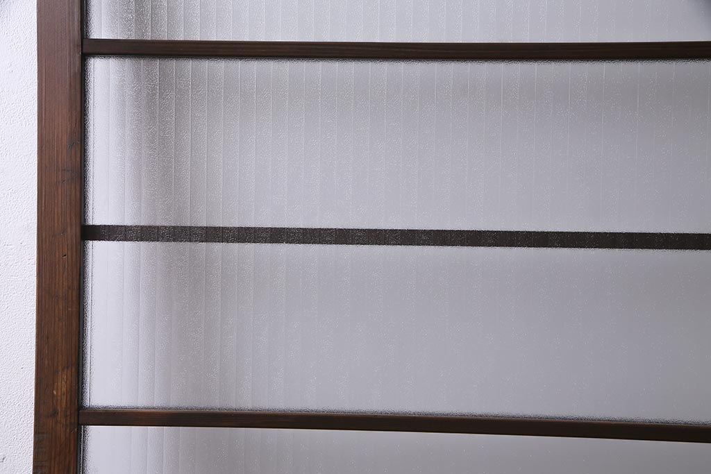 アンティーク建具　銀モールガラス　レトロであたたかみのあるガラス戸2枚セット(引き戸)(R-037737)