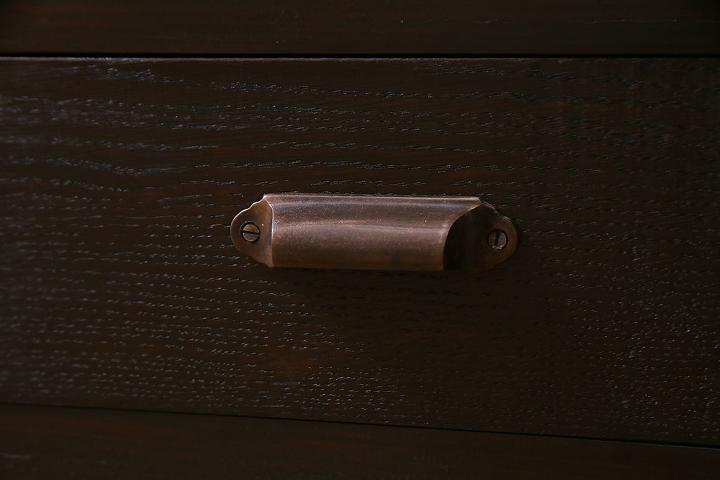 ラフジュ工房オリジナル　古建具リメイク　和の風情漂う組子引き戸のキャビネット(書院戸、収納棚、戸棚)(R-037738)