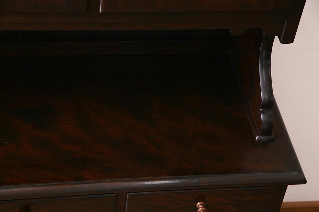 中古　松本民芸家具　洗練された佇まいのC型食器棚(飾り棚、収納棚、キャビネット)(定価約77万円)(R-037754)