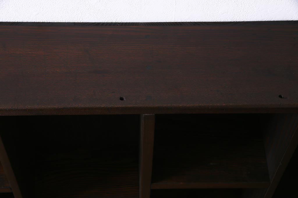 ラフジュ工房オリジナル　アンティーク材リメイク　ディスプレイが楽しめるウォールシェルフ(壁掛け収納棚、ウォールラック)(R-037767)