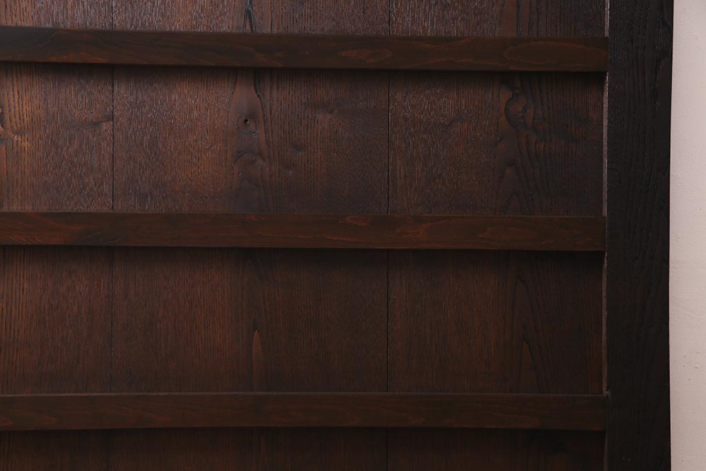 アンティーク建具　明治大正期　総栗材　濃い色合いと味わいが魅力的な蔵戸(建具、引き戸、玄関戸)(R-037768)