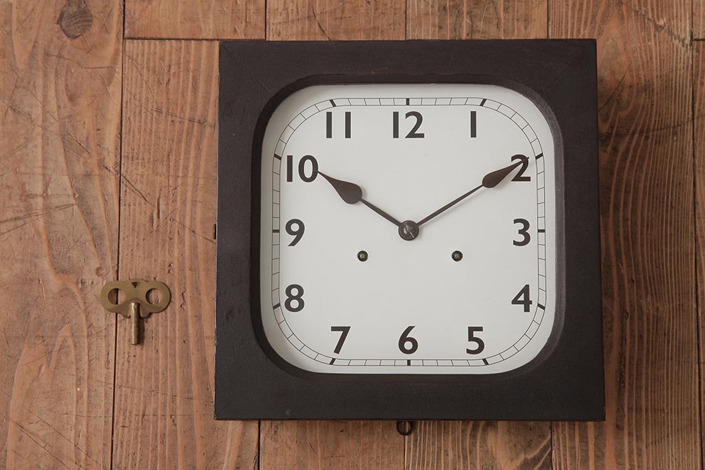 レトロ雑貨 ANSONIA(アンソニア) テンプ式 シンプルモダンな柱時計(掛け時計、古時計)(R-037778) | ラフジュ工房