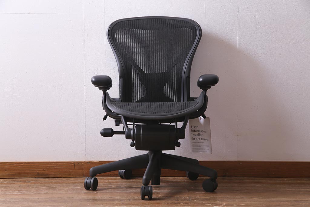 中古　Hermanmiller(ハーマンミラー社)　アーロンチェア(オフィスチェア、椅子、イス)(定価約19万円)(R-037782)