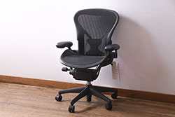 中古　Hermanmiller(ハーマンミラー社)　アーロンチェア(オフィスチェア、椅子、イス)(定価約19万円)(R-037782)