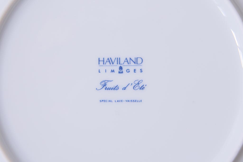 中古　リモージュ　HAVILAND(アビランド)　フリュイエテ　エメラルド　プレート(皿)(R-037794)