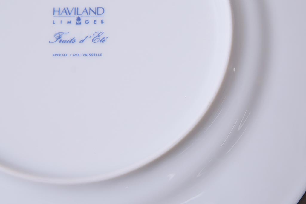 中古　リモージュ　HAVILAND(アビランド)　フリュイエテ　エメラルド　プレート(皿)(R-037794)