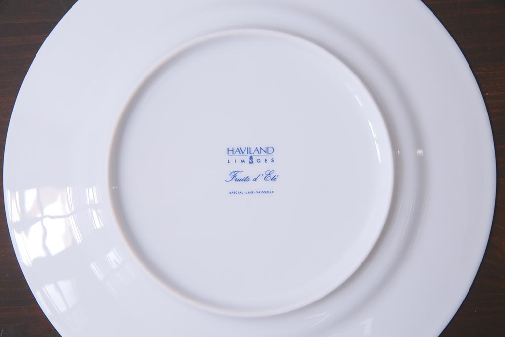 中古　リモージュ　HAVILAND(アビランド)　フリュイエテ　エメラルド　プレート(皿)(R-037795)