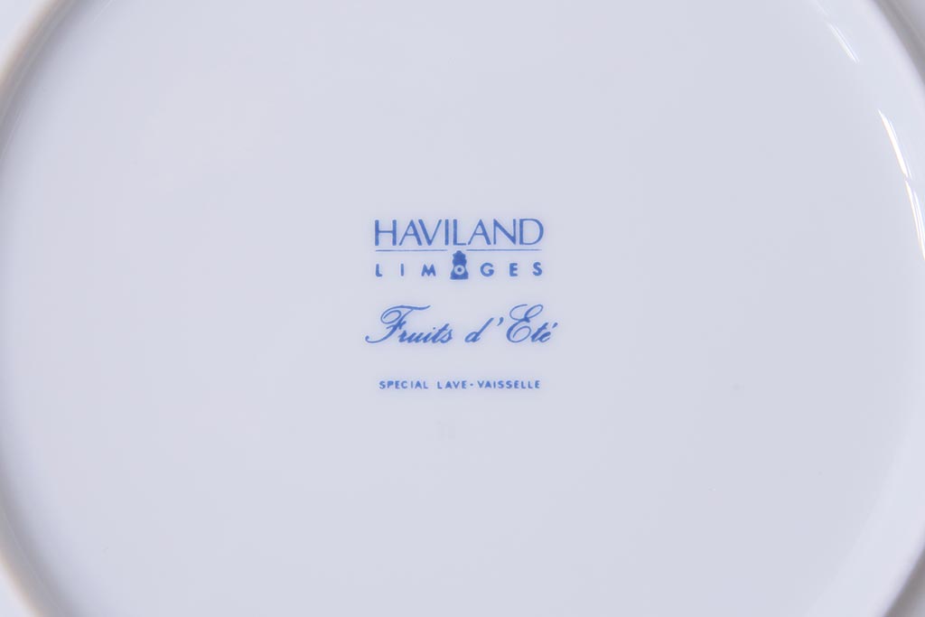 中古　リモージュ　HAVILAND(アビランド)　フリュイエテ　エメラルド　プレート(皿)(R-037795)