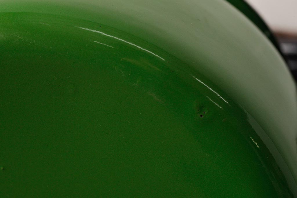 ヴィンテージ雑貨　ポーランド製　レトロなグリーンがおしゃれなホーローケトル(キッチン雑貨、やかん、ビンテージ)(R-037821)