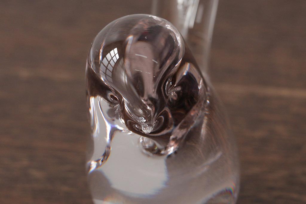 アンティーク雑貨　イギリス　鳥　ガラスのペーパーウエイト(ディスプレイ、重し)(R-037822)