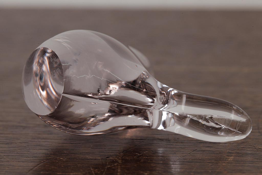 アンティーク雑貨　イギリス　鳥　ガラスのペーパーウエイト(ディスプレイ、重し)(R-037822)