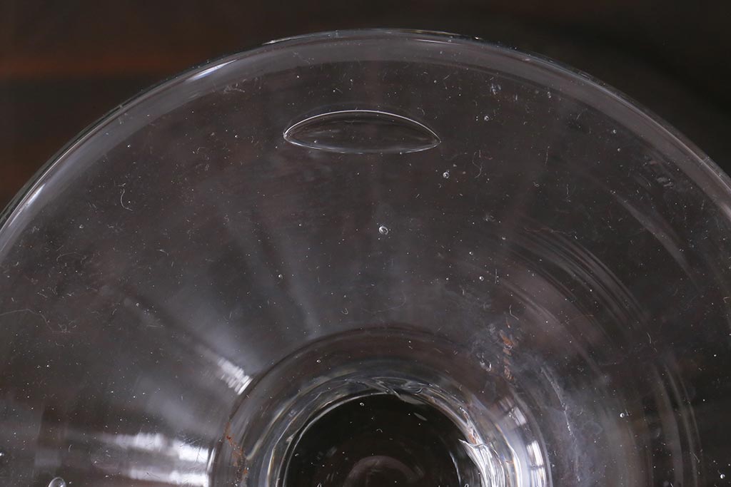 アンティーク雑貨　大正期　無色吹きガラス氷コップ3点セット(R-037823)