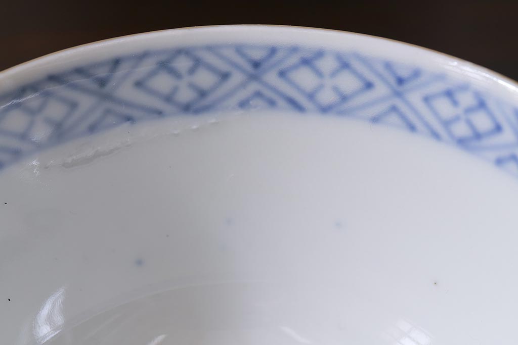 アンティーク雑貨　江戸期　色絵蓋付茶碗3個(伊万里)(R-037874)