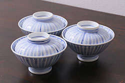 幕末〜明治期　富長貴春(富貴長春)　伊万里　色絵　金彩　5寸皿　約15cm　煌びやかで豪華な絵付けの深皿3客セット(和食器、和皿、変形皿、五寸)(R-062288)