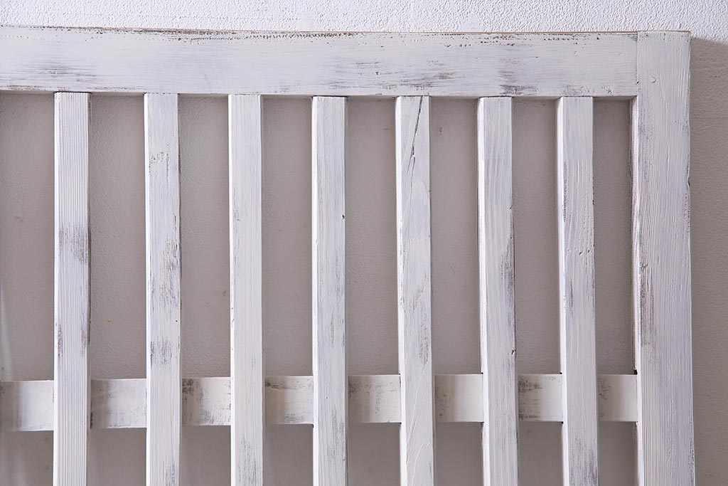 アンティーク建具 ホワイトペイントが爽やかな荒格子戸1枚(格子