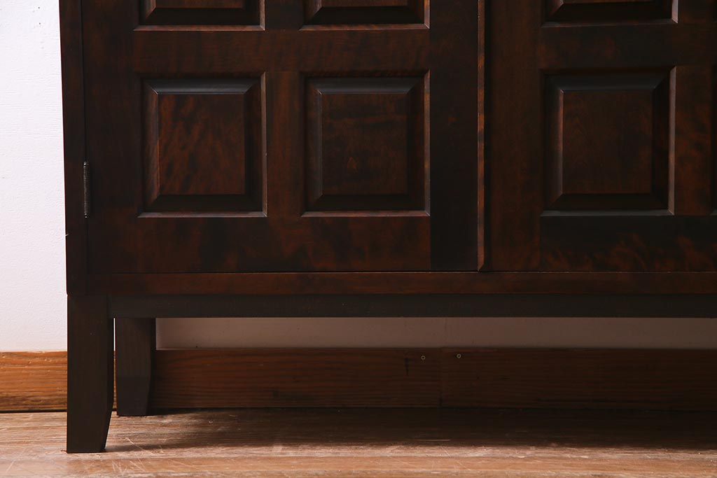 中古　北海道民芸家具　ワードローブをリメイク!　シックな雰囲気が魅力の下駄箱(キャビネット、収納棚)(R-037938)