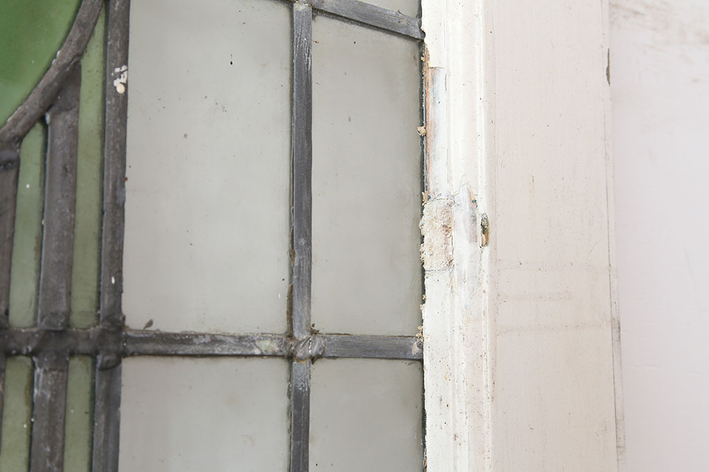 アンティーク建具　イギリスアンティーク　ステンドグラスがおしゃれな木製ドア(扉、建具)(R-037941)