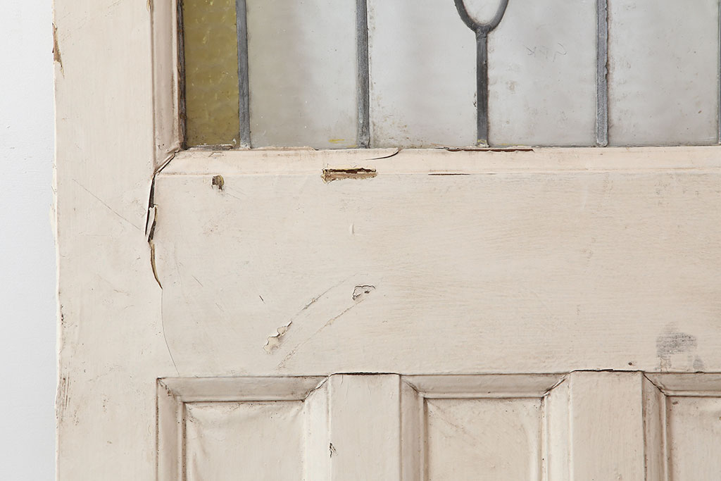 アンティーク建具　イギリスアンティーク　ステンドグラスがおしゃれな木製ドア(扉、建具)(R-037945)