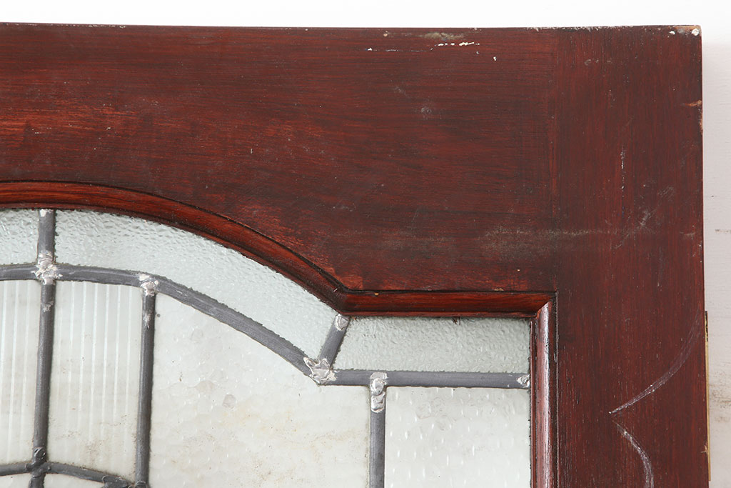 アンティーク建具　イギリスアンティーク　ステンドグラスがおしゃれな木製ドア(扉、建具)(R-037948)