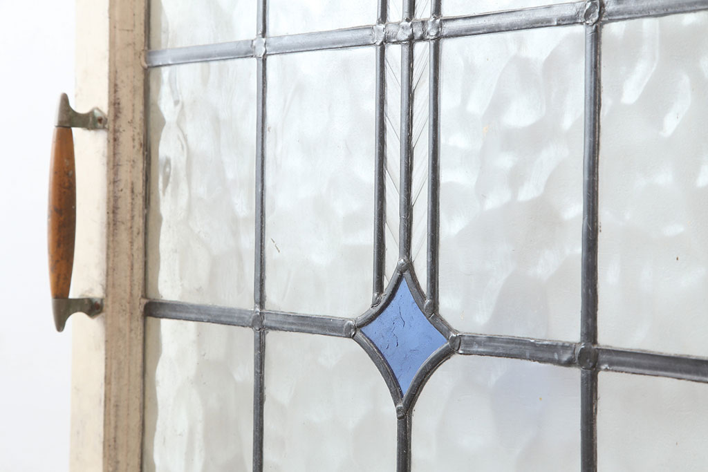 アンティーク建具　イギリスアンティーク　ステンドグラスがおしゃれな木製ドア(扉、建具)(R-037950)