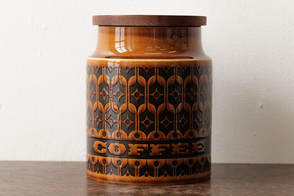イギリスビンテージ　HORNSEA(ホーンジー)　HEIRLOOM(エアルーム)　コーヒーキャニスター(保存容器、ジャー)(R-037957)