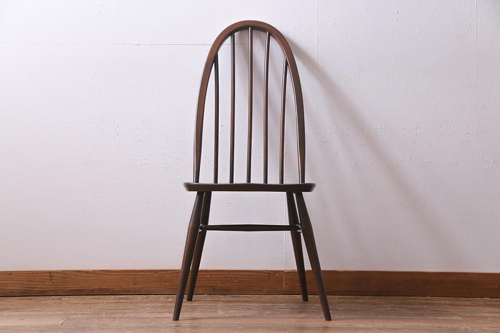 ヴィンテージ家具　イギリスビンテージ　ERCOL(アーコール)　美しく丈夫な作りが魅力的なクエーカーチェア(ダイニングチェア、椅子、ウィンザーチェア、ウインザーチェア)(R-037997)