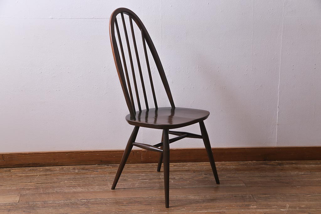 ヴィンテージ家具　イギリスビンテージ　ERCOL(アーコール)　美しく丈夫な作りが魅力的なクエーカーチェア(ダイニングチェア、椅子、ウィンザーチェア、ウインザーチェア)(R-037997)