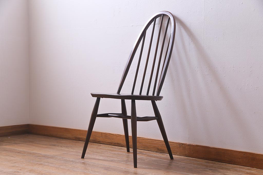 ヴィンテージ家具　イギリスビンテージ　ERCOL(アーコール)　美しく丈夫な作りが魅力的なクエーカーチェア(ダイニングチェア、椅子、ウィンザーチェア、ウインザーチェア)(R-037997)