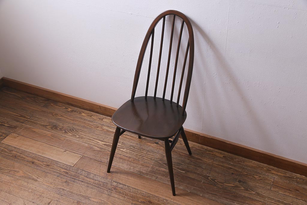 ヴィンテージ家具　イギリスビンテージ　ERCOL(アーコール)　美しく丈夫な作りが魅力的なクエーカーチェア(ダイニングチェア、椅子、ウィンザーチェア、ウインザーチェア)(R-037997)