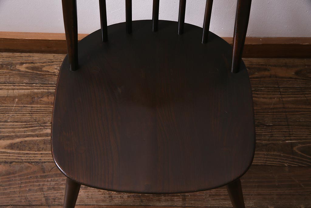 ヴィンテージ家具　イギリスビンテージ　ERCOL(アーコール)　美しく丈夫な作りが魅力的なクエーカーチェア(ダイニングチェア、椅子、ウィンザーチェア、ウインザーチェア)(R-037997)