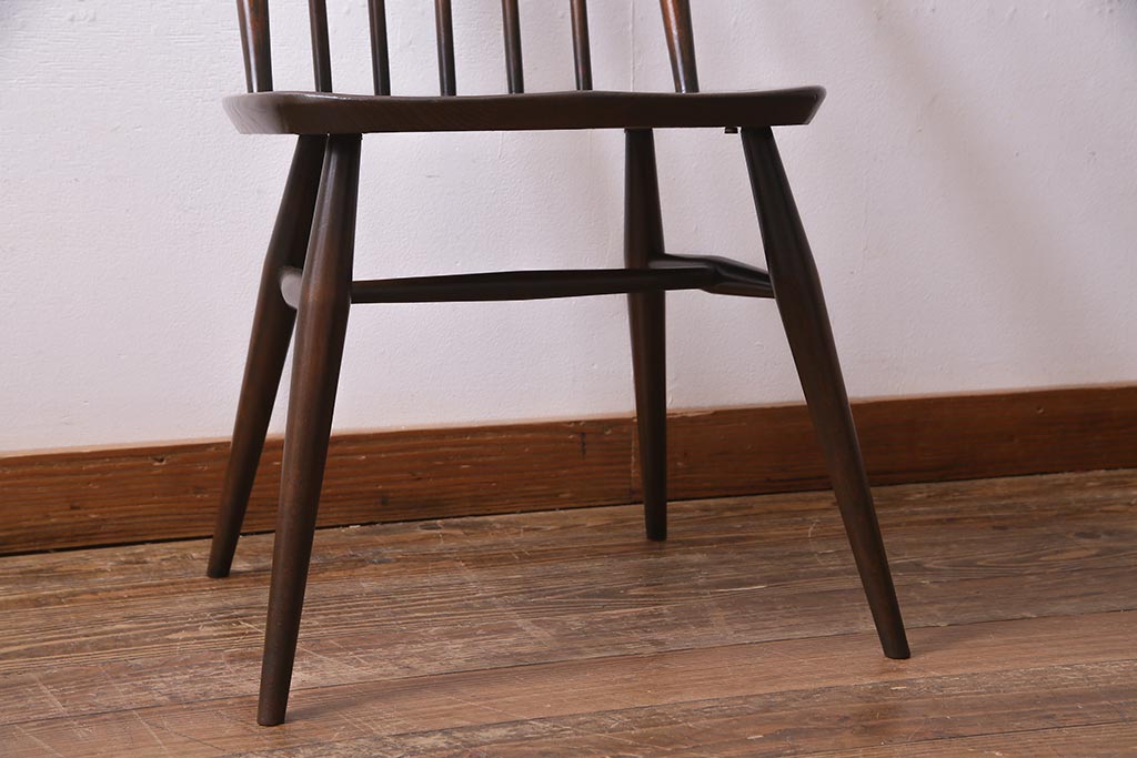 ヴィンテージ家具　イギリスビンテージ　ERCOL(アーコール)　美しく丈夫な作りが魅力的なクエーカーチェア(ダイニングチェア、椅子、ウィンザーチェア、ウインザーチェア)(R-037997)