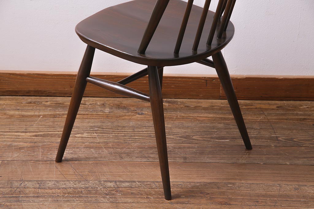 ヴィンテージ家具　イギリスビンテージ　ERCOL(アーコール)　美しく丈夫な作りが魅力的なクエーカーチェア(ダイニングチェア、椅子、ウィンザーチェア、ウインザーチェア)(R-037997)