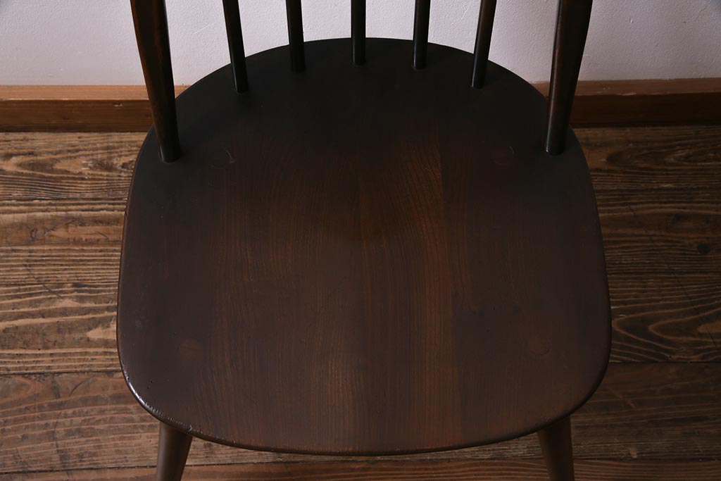 ヴィンテージ家具　イギリスビンテージ　ERCOL(アーコール)　美しく丈夫な作りが魅力的なクエーカーチェア(ダイニングチェア、椅子、ウィンザーチェア、ウインザーチェア)(R-037998)