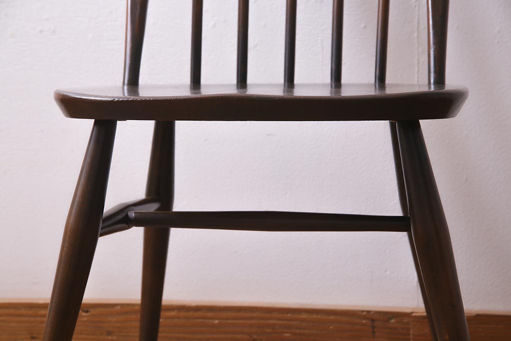 ヴィンテージ家具　イギリスビンテージ　ERCOL(アーコール)　美しく丈夫な作りが魅力的なクエーカーチェア(ダイニングチェア、椅子、ウィンザーチェア、ウインザーチェア)(R-037998)