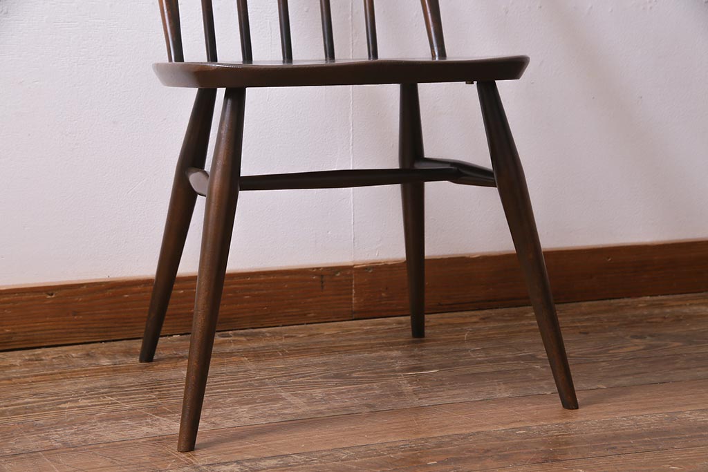 ヴィンテージ家具　イギリスビンテージ　ERCOL(アーコール)　美しく丈夫な作りが魅力的なクエーカーチェア(ダイニングチェア、椅子、ウィンザーチェア、ウインザーチェア)(R-037998)